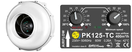 PrimaKlima PK125-TC 400m³/h (Temperaturgesteuert)